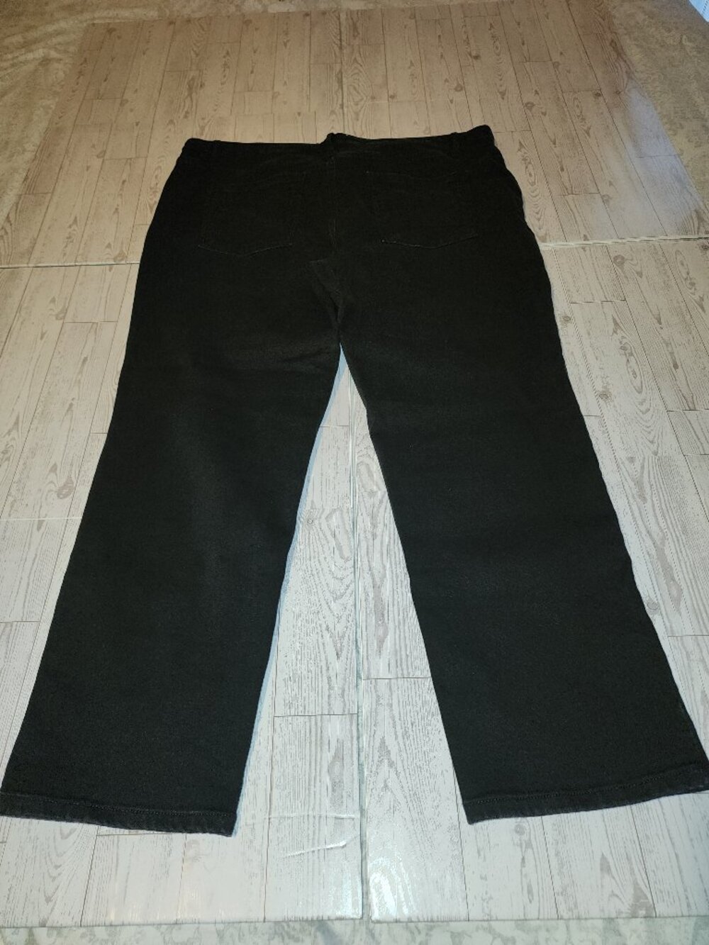 Time and Tru Women's Black Straight Leg Pants XXXL (22) Pull-On Stretch Comfort